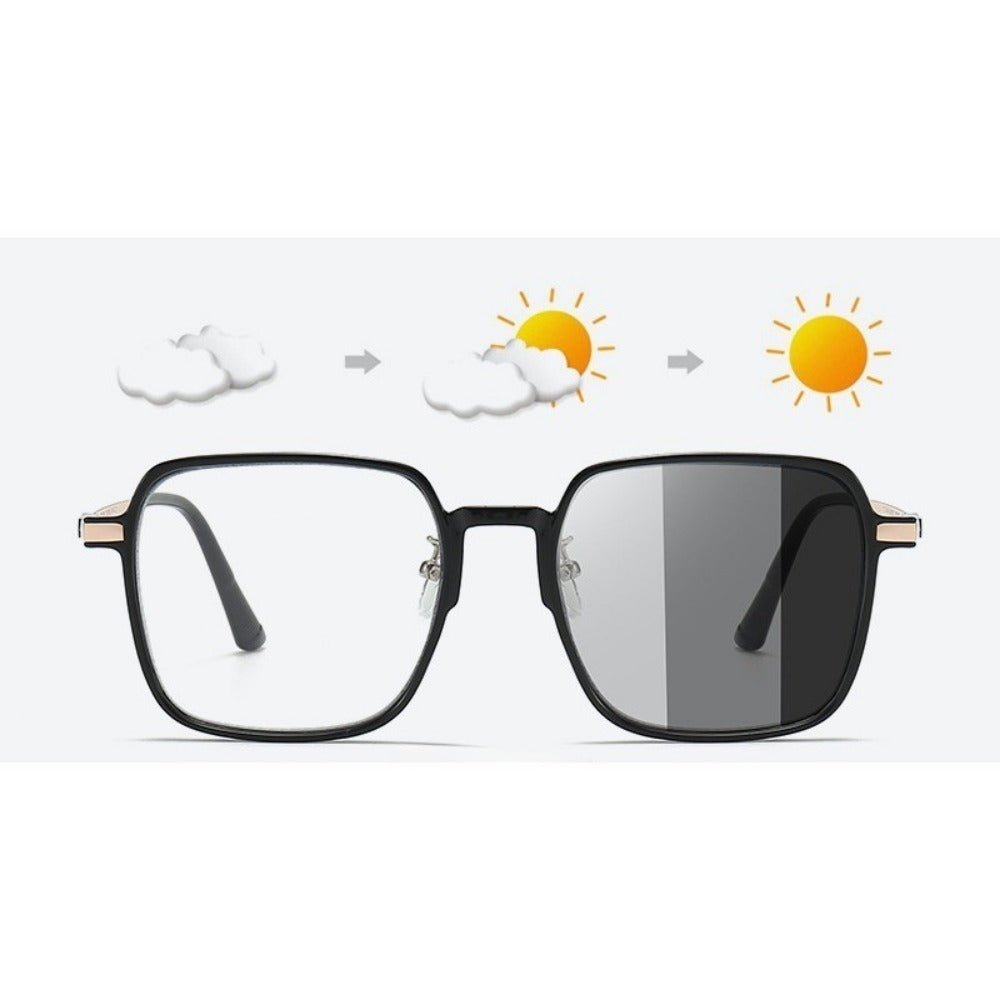 Unisex Metal Color Changing Anti Radiation Fashion Glasses